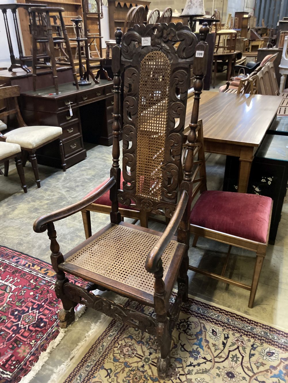 A Carolean beech side chair